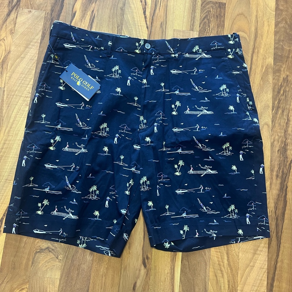 Polo Golf Ralph Lauren Men's Dark Blue Beach Theme Shorts Size 38